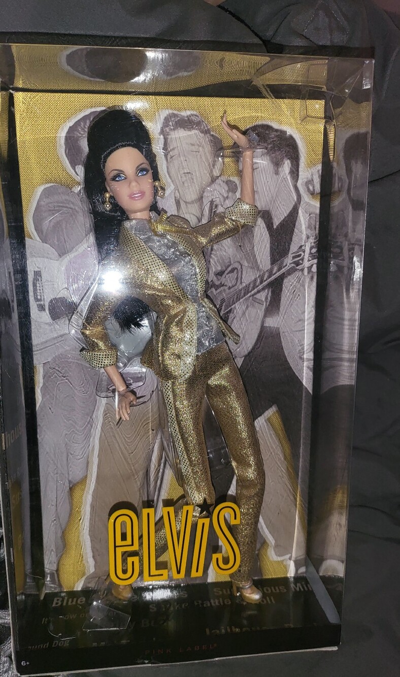 Elvis Presley Barbie Collector King of Pop Rock N Roll Pink Label Doll 2010 NEW